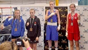 <p>Portlaoise boxer Rosaletta Casey celebrates getting the decision over England's Edie Mayes and claim the Four Nations Championships title for Ireland.</p>