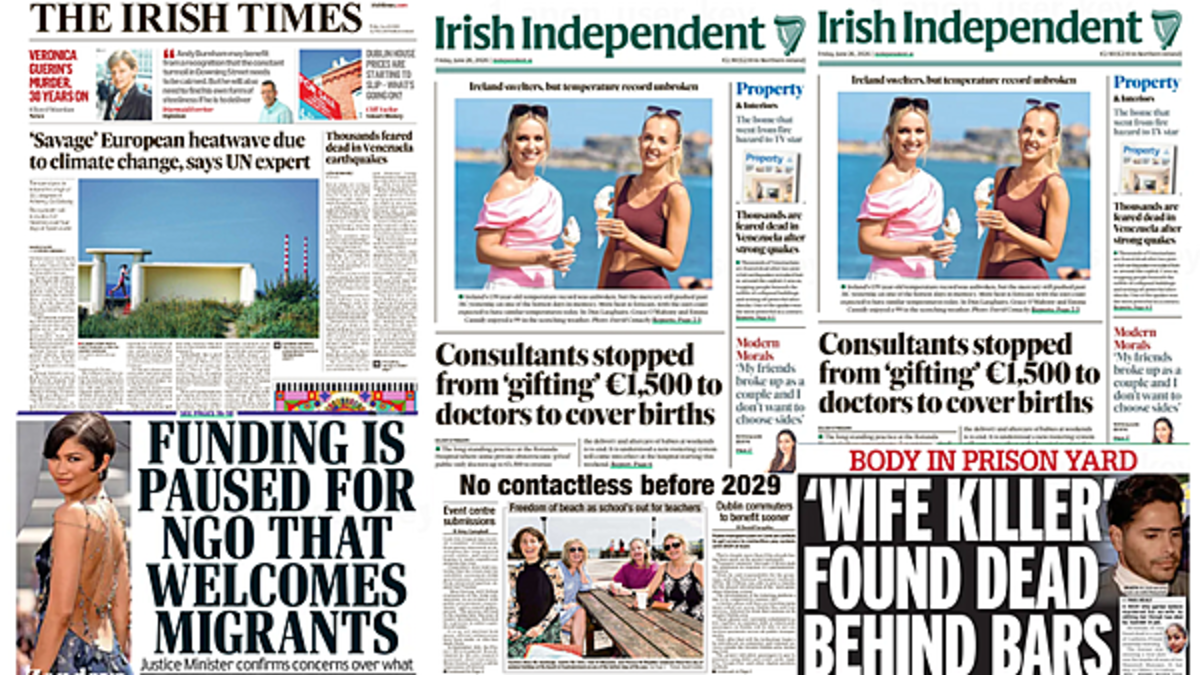 What the papers say: Friday's front pages