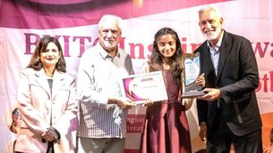 <p>Ila Emanual Alby with her award at the BYITC Inspire Awards 2026.</p>