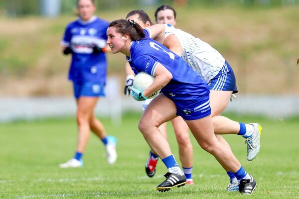 Laois's Deirdre Phelan bursts out of defence in their All-Ireland Intermediate relegation semi-final against Cavan in Athlone on Sunday Photo: Paul Dargan