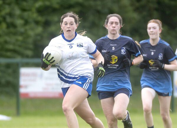 Marie Byrne (St Conleth's) gets away from the chasing Ballyroan pack in their Division 1 semi-final Photo: Denis Byrne Marie Byrne (St Conleth's) gets away from the chasing Ballyroan pack in their Division 1 semi-final Photo: Denis Byrne
