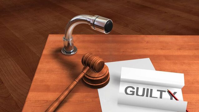 <p>Courtroom sentence.</p>
