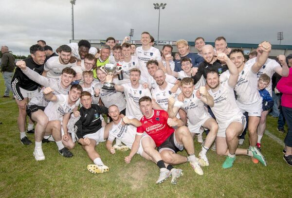 A very happy Courtwood team celebrate their historic ACFL Division 1 title win with the win over St Joseph's at the LOETB Centre of Excellence on Saturday night Photo Denis Byrne A very happy Courtwood team celebrate their historic ACFL Division 1 title win with the win over St Joseph's at the LOETB Centre of Excellence on Saturday night Photo Denis Byrne
