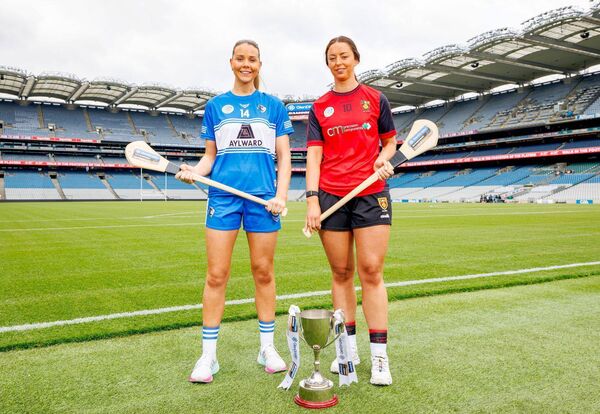 Laois's Aimee Collier and Down's Aimee McAleenan pictured at the Camogie Championship quarter-finals media day at Croke Park last week Photo: ©INPHO/James Crombie Laois's Aimee Collier and Down's Aimee McAleenan pictured at the Camogie Championship quarter-finals media day at Croke Park last week Photo: ©INPHO/James Crombie