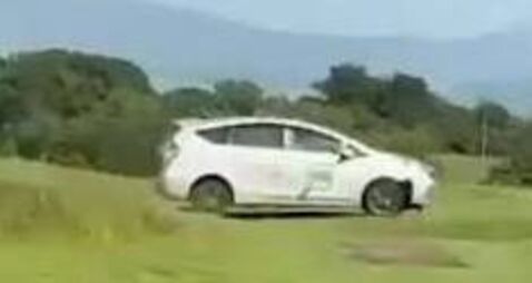 Teenager abandoned stolen taxi car on golf course Teenager abandoned stolen taxi car on golf course