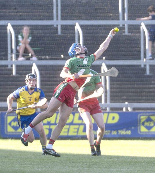 Evan Quinlan (Borris-Kilcotton) goes full stretch to catch this sliotar on the SHC Rd 1 win over Abbeyleix Photo: Denis Byrne Evan Quinlan (Borris-Kilcotton) goes full stretch to catch this sliotar on the SHC Rd 1 win over Abbeyleix Photo: Denis Byrne