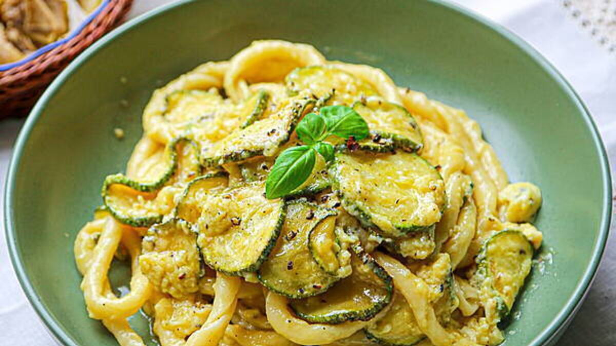 Isabella Barbato’s courgette carbonara with busiate