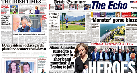 What the papers say: Wednesday's front pages