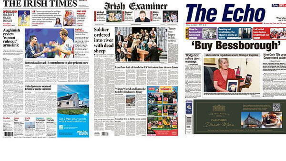 What the papers say: Thursday's front pages