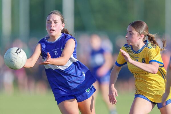 Laois's Áine Conroy gets her pass away Photo: Paul Dargan Laois's Áine Conroy gets her pass away Photo: Paul Dargan