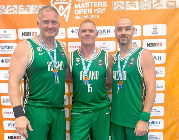 Gediminas Simkus, Morgan O'Sullivan and Mick Barry, who won silver with the Ireland M45 team in Greece Gediminas Simkus, Morgan O'Sullivan and Mick Barry, who won silver with the Ireland M45 team in Greece