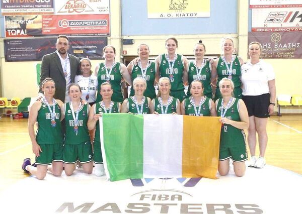 The Ireland F45 team that won silver at the FIBA Masters Open in Greece.