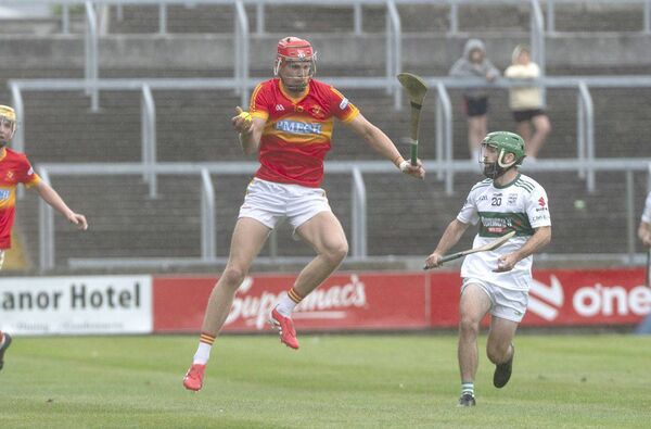 Tony Mahony (Harps) gathers this sliotar in the defeat of Portlaoise Photo: Denis Byrne Tony Mahony (Harps) gathers this sliotar in the defeat of Portlaoise Photo: Denis Byrne