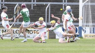 <p>Brian Fitzpatrick (Rosenallis) playing on goal on in the Senior Hurling Championship win over Rathdowney/Errill at Laois Hire O'Moore Park on Saturday Photo: Denis Byrne</p> <p>Brian Fitzpatrick (Rosenallis) playing on goal on in the Senior Hurling Championship win over Rathdowney/Errill at Laois Hire O'Moore Park on Saturday Photo: Denis Byrne</p>