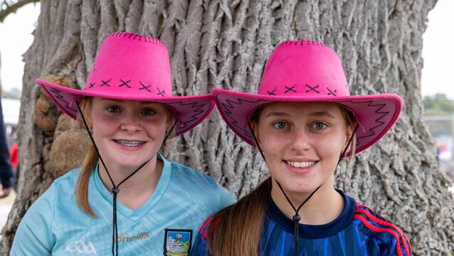 <p>Ellie Wybrant and Tilda Dempsey at the 2026 National Steam Rally in Stradbally. Photo: Alf Harvey</p>