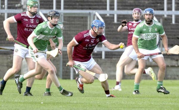 Eddie Dwyer (Ballinakill) clearly wins possession on the sliotar in the SHC Rd 4 win over Ballyfin Photo: Denis Byrne Eddie Dwyer (Ballinakill) clearly wins possession on the sliotar in the SHC Rd 4 win over Ballyfin Photo: Denis Byrne