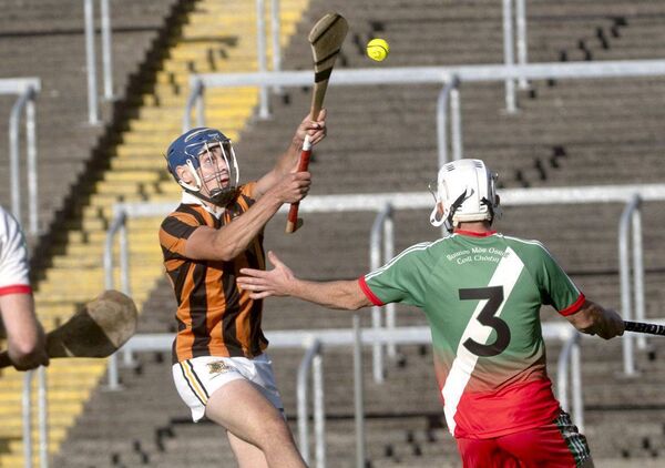 James Cuddy (Camross) batting this sliotar down into the danger area against Borris/Kilcotton on Saturday	Photo: Denis Byrne