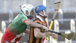 <p>Stephen Finan (Borris/Kilcotton) can't stop Tomas Keyes (Camross) as he bears down on goal during their Senior Hurling Championship game at Laois Hire O'Moore Park on Saturday Photo: Denis Byrne</p> <p>Stephen Finan (Borris/Kilcotton) can't stop Tomas Keyes (Camross) as he bears down on goal during their Senior Hurling Championship game at Laois Hire O'Moore Park on Saturday Photo: Denis Byrne</p>