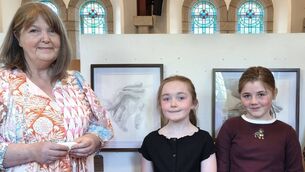 <p>Exhibiting artist Kate Knowles pictured with Freya Doyle and Hannnah Delaney. Photo: Stan Henderson</p> <p>Exhibiting artist Kate Knowles pictured with Freya Doyle and Hannnah Delaney. Photo: Stan Henderson</p>