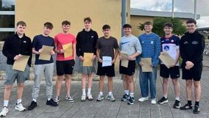 <p>Happy students at St Marys CBS after receiving their leaving certificate results</p> <p>Happy students at St Marys CBS after receiving their leaving certificate results</p>