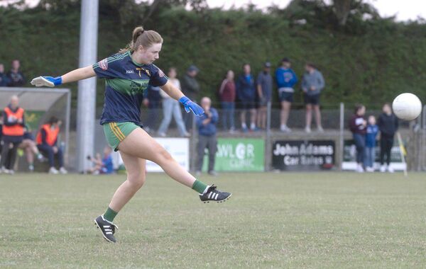 Eimear Brennan (Park/Ratheniska) playing this ball long against St Conleth's 	 Photo: Denis Byrne