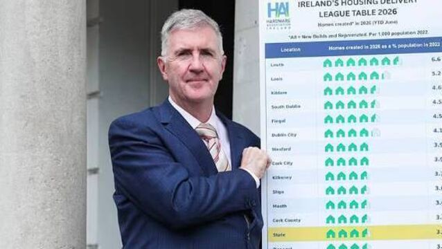 <p>Martin Markey, chief executive of Hardware Association Ireland, with the new table. </p>