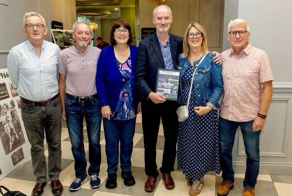 Niall Kavanagh, Michael Dollard, Mary Bennett, Pat Bennett with Regina and Tony Coss at the launch of The History of Portlaoise AFC 1966-2006 Photo: Alf Harvey Niall Kavanagh, Michael Dollard, Mary Bennett, Pat Bennett with Regina and Tony Coss at the launch of The History of Portlaoise AFC 1966-2006 Photo: Alf Harvey