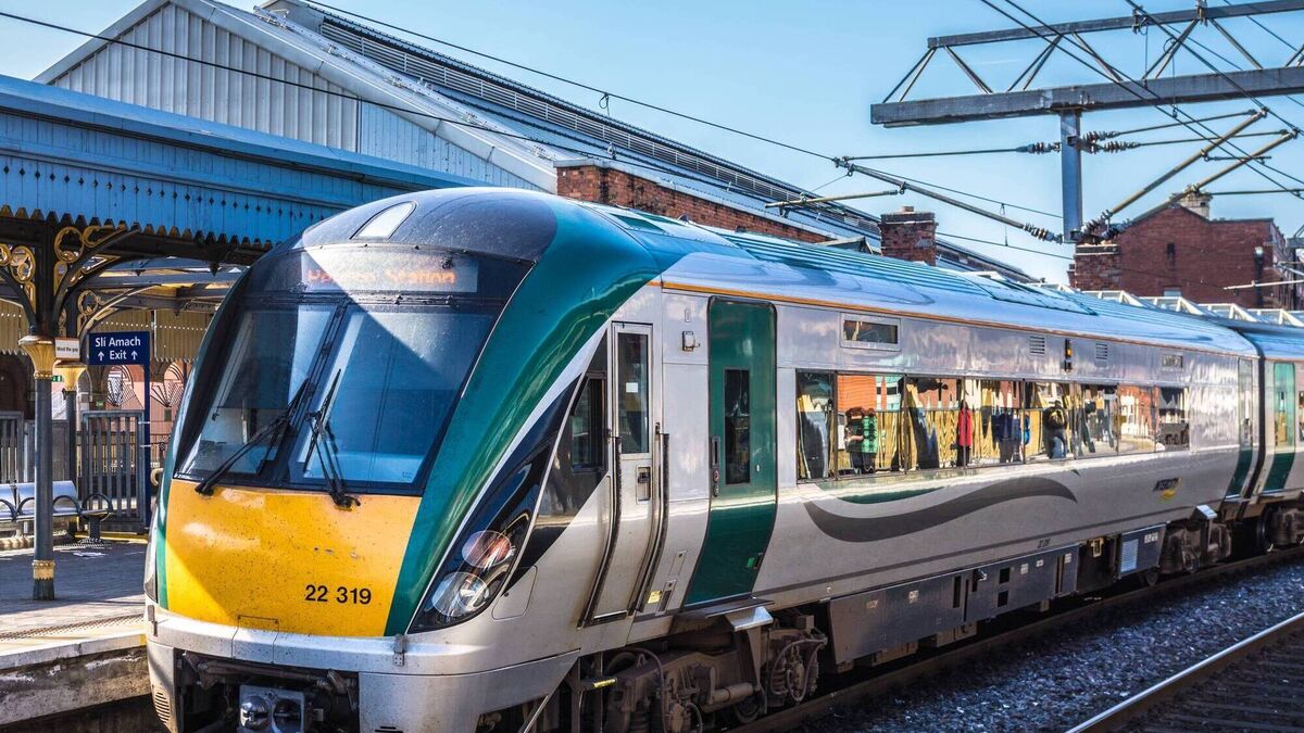 Portarlington service suspended after tractor hits train