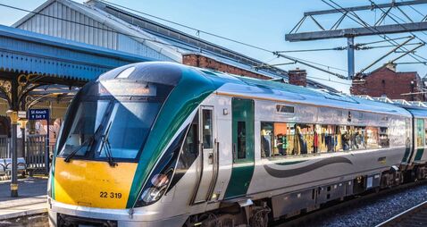 Portarlington service suspended after tractor hits train