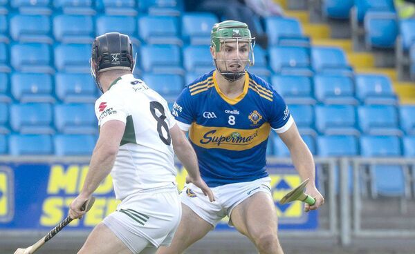 Jordan Walshe (Clough/Ballacolla) looking for options against Portlaoise on Friday night 	 Photo: Denis Byrne