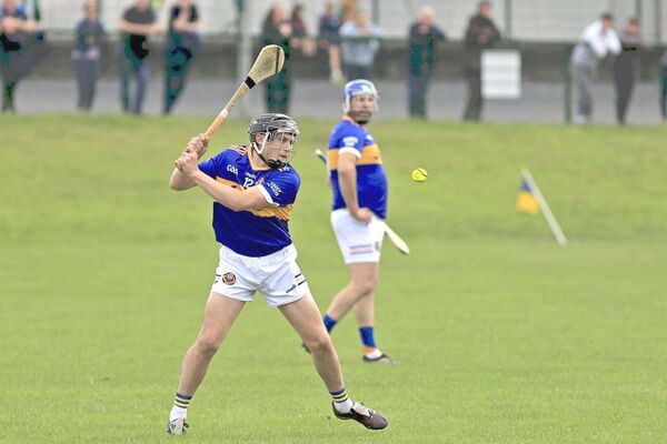 Clough/Ballacolla's Kevin Hyland strikes for a point in their PIHC quarter-final win over Mountmellick on Saturday Photo: David Maher Clough/Ballacolla's Kevin Hyland strikes for a point in their PIHC quarter-final win over Mountmellick on Saturday Photo: David Maher