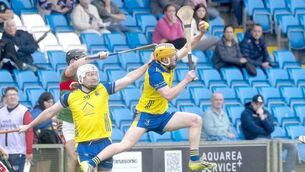 <p>Killian Byrne (Abbeyleix) dramatically catching this sliotar in their SHC Rd 5 win over Rathdowney/Errill on Sunday Photo: Denis Byrne</p> <p>Killian Byrne (Abbeyleix) dramatically catching this sliotar in their SHC Rd 5 win over Rathdowney/Errill on Sunday Photo: Denis Byrne</p>