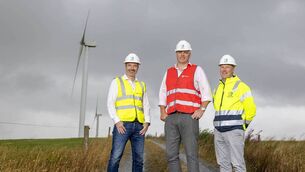 <p>Andreas Atkins, country manager UK and Ireland, Lonity; Pinergy CCO Daire Keating and David McInerney, head of power markets, Lirion Power. Photo: Fintan Clarke\Coalesce</p>