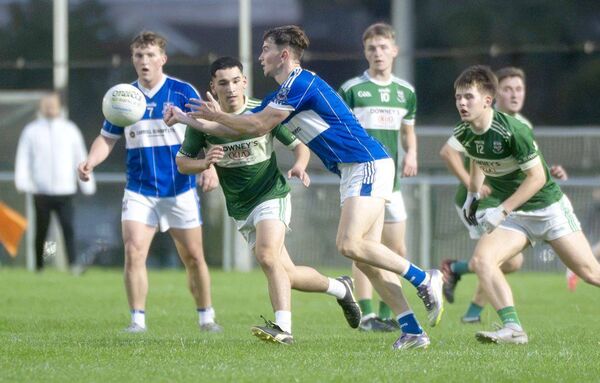 Jack Breen (Castletown) laying this ball off against Portlaoise in their JFC B semi-final Photo: Denis Byrne Jack Breen (Castletown) laying this ball off against Portlaoise in their JFC B semi-final Photo: Denis Byrne