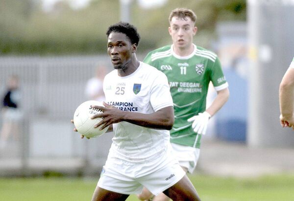 Collins Ugochukwu (Courtwood) in possession during their SFC quarter-final win over Stradbally on Saturday Photo: Denis Byrne Collins Ugochukwu (Courtwood) in possession during their SFC quarter-final win over Stradbally on Saturday Photo: Denis Byrne