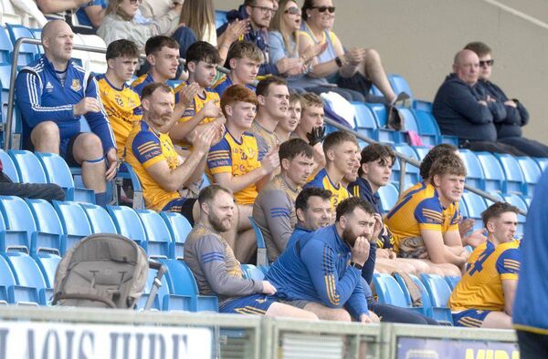 St Joseph's substitutes encourage their teammates against Ballyroan Abbey Photo: Denis Byrne St Joseph's substitutes encourage their teammates against Ballyroan Abbey Photo: Denis Byrne
