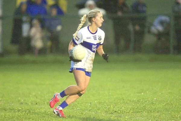 St Conleth's Naomi Luttrell checks her options in the LGFA SC quarter-final win over Portlaoise 	 Photo: David Maher