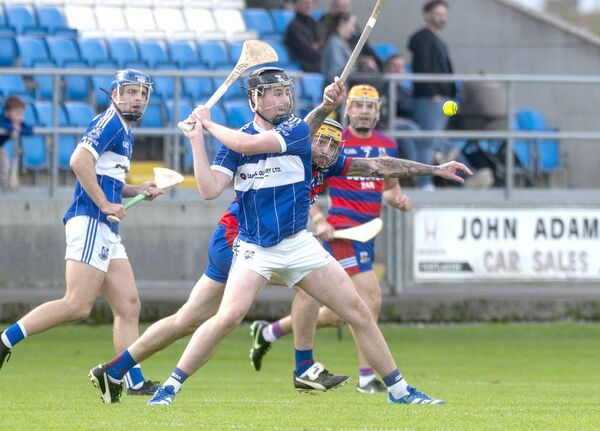 Ryan Peters (Castletown) playing this sliotar in their PIHC semi-final win over Colt-Shanahoe on Saturday Photo: Denis Byrne Ryan Peters (Castletown) playing this sliotar in their PIHC semi-final win over Colt-Shanahoe on Saturday Photo: Denis Byrne