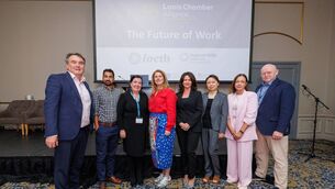 <p>John Costello, Reginal Skills; Ramy Ebeid, CeADAR; Jackie Carroll, Laois Chamber Alliance; Dr Michelle Byrne, President Laois Chamber Alliance, Lisa Molloy, Head of Enterprise and Economic Development Laois LEO, Janet Xiu Shi, AI Quality Evaluation Advisor; Caroline Spollen, LOETB and Tony Woods, Midland Steel </p> <p>John Costello, Reginal Skills; Ramy Ebeid, CeADAR; Jackie Carroll, Laois Chamber Alliance; Dr Michelle Byrne, President Laois Chamber Alliance, Lisa Molloy, Head of Enterprise and Economic Development Laois LEO, Janet Xiu Shi, AI Quality Evaluation Advisor; Caroline Spollen, LOETB and Tony Woods, Midland Steel </p>