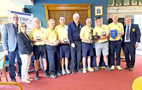 The Heath Golf Club's Central Towns Cup team pictured with officials of Tullamore Golf Club with Managers John Bergin and Dermot Carolan and Captain John Moran The Heath Golf Club's Central Towns Cup team pictured with officials of Tullamore Golf Club with Managers John Bergin and Dermot Carolan and Captain John Moran