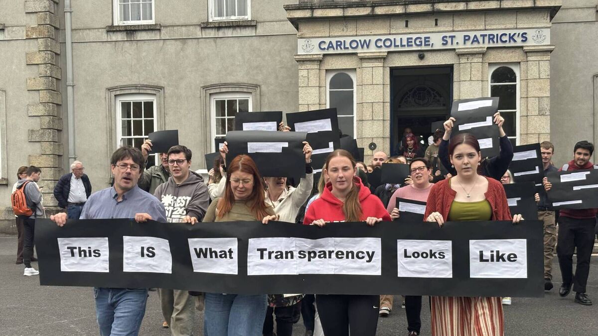 Carlow College staff and students stage demonstration over closure of college