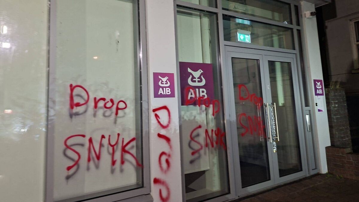 AIB bank targeted with graffiti