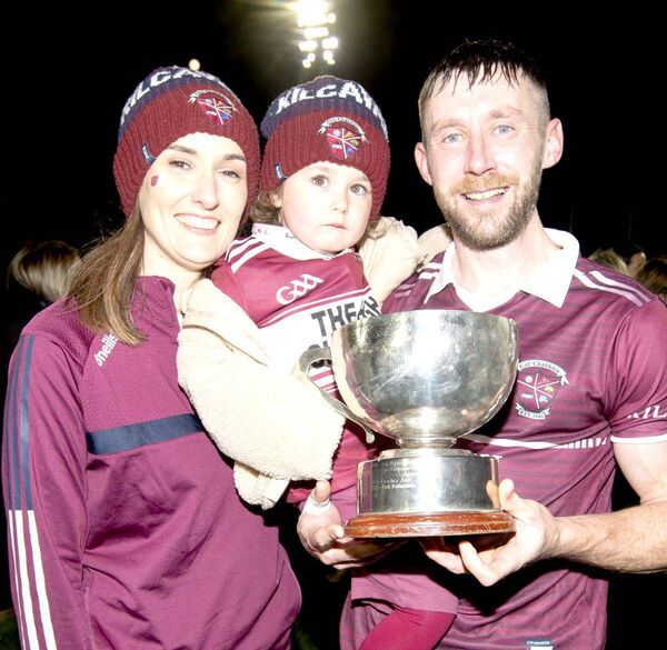 Kilcavan captain, Ronan Gorry and his family celebrate the win on Saturday night 	 Photo: Denis Byrne