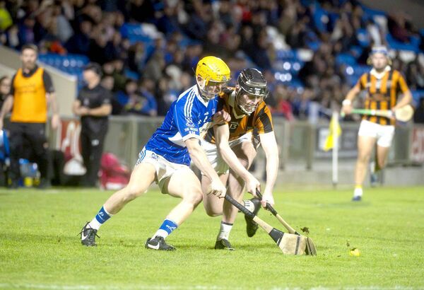 Conor Phelan (Castletown) and Ashton Keenan (Camross) compete for this sliotar in the PIHC final on Saturday 	 Photo: Denis Byrne