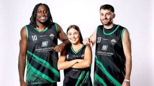 <p>Portlaoise Panthers' Rich Ashu, Katie Rose Harrison and Tommy Di Rienzo at the Basketball Ireland National Leagues launch Photo: ©INPHO/Ben Brady</p> <p>Portlaoise Panthers' Rich Ashu, Katie Rose Harrison and Tommy Di Rienzo at the Basketball Ireland National Leagues launch Photo: ©INPHO/Ben Brady</p>