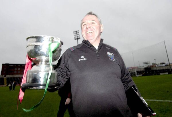 A delighted Darren Bracken holding the Jack Delaney Cup Photo: Denis Byrne A delighted Darren Bracken holding the Jack Delaney Cup Photo: Denis Byrne