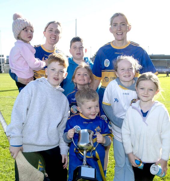 Fiona O'Grady and Marian Ferns celebrate with family after the Junior Camogie final on Saturday Photo: Denis Byrne Fiona O'Grady and Marian Ferns celebrate with family after the Junior Camogie final on Saturday Photo: Denis Byrne
