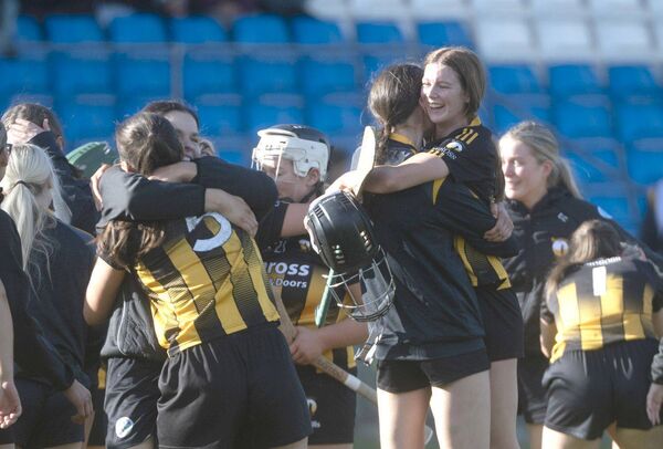 Smiles all round at the final whistle of the Intermediate Camogie final 	Photo: Denis Byrne