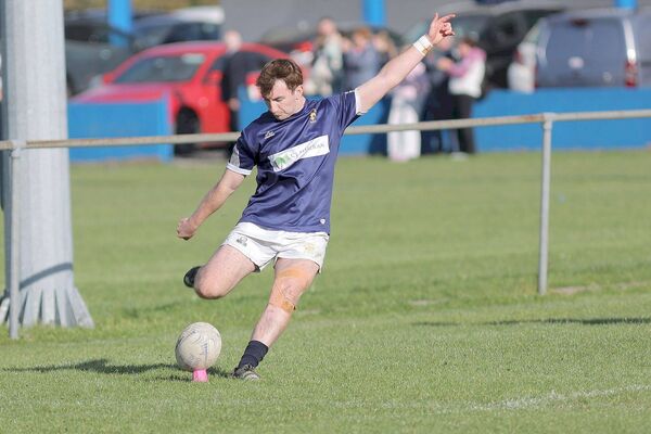 Matthew Coonan converts this Portlaoise try	Photo: David Maher