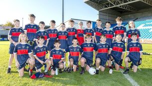 <p>Gaelscoil Phortlaoise who played Ratheniska NS in the Cumann na mBunscol Football Finals in Laois Hire O'Moore Park 	Photo: Julie Harvey</p>